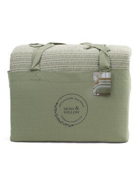 MOSS & WILLOW Textured Waffle Knit Comforter Set